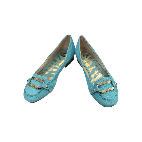 Anne Klein Talin Women’s Sky Blue Suede Leather Flats 5.5 - Picture 3 of 7
